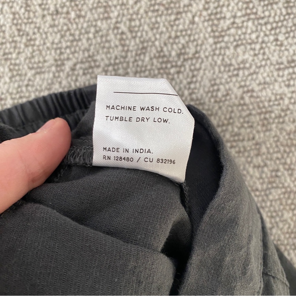 NWT Men's Pact Organic Cotton Linen Pull On Drawstring Shorts Grey Size Large - Picture 7 of 7